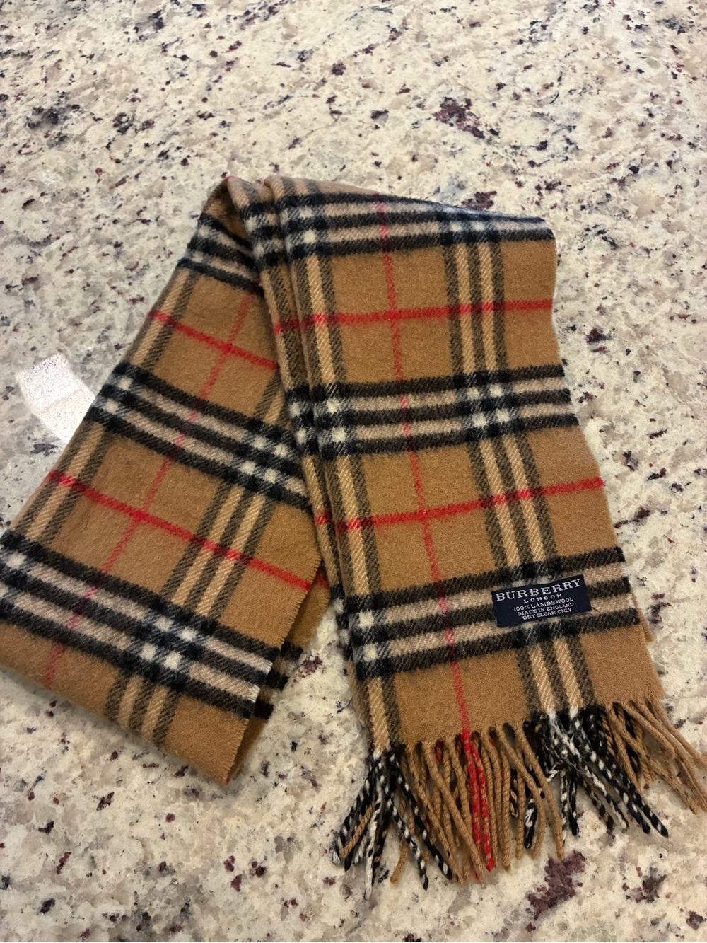 Burberry Camel, Black and Red Classic Check Scarf - Picture 3 of 5